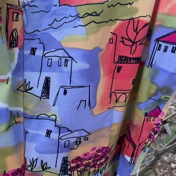 Women’s Multicolor Printed Summer Dress, Positano Style - Picture 5 of 6